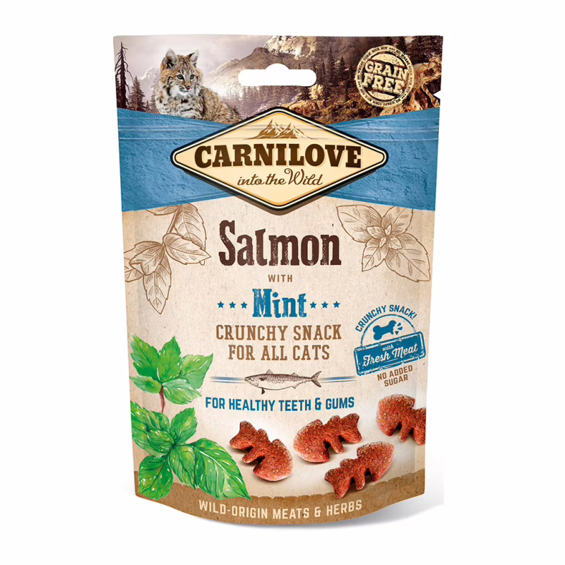 Лакомство для котов Carnilove Crunchy Snack с лососем и мятой 50 г (8595602527175)