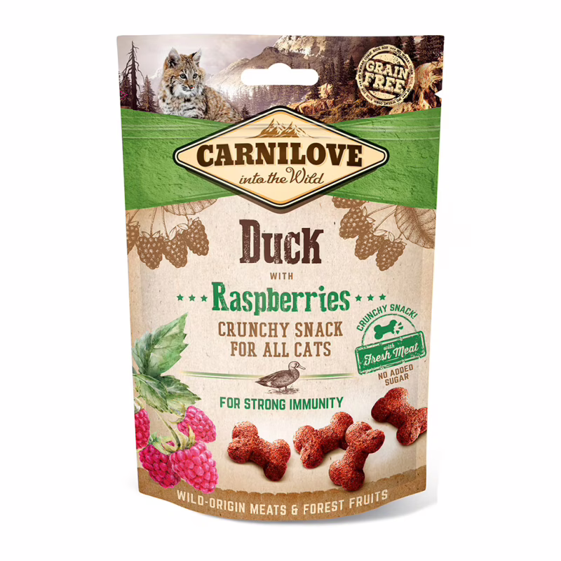 Ласощі для котів Carnilove Crunchy Snack з качкою і малиною 50 г (8595602527199)