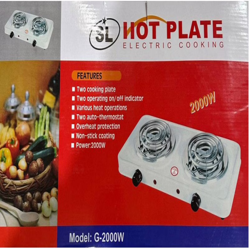 Двухконфорочная спиральная электроплита Hot Plate G-2000W, 2000 Вт