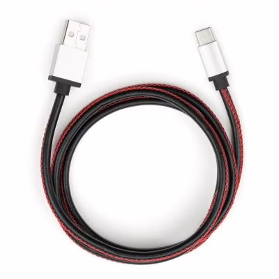 Дата кабель USB 2.0 AM to USB-C 1.0m pu leather black Vinga (VCPDCTCLS1BK)