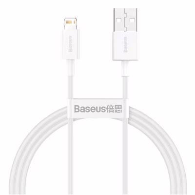 Дата кабель USB 2.0 AM to Lightning 1.5m Superior Fast Charging 2.4A white Baseus (CALYS-B02)