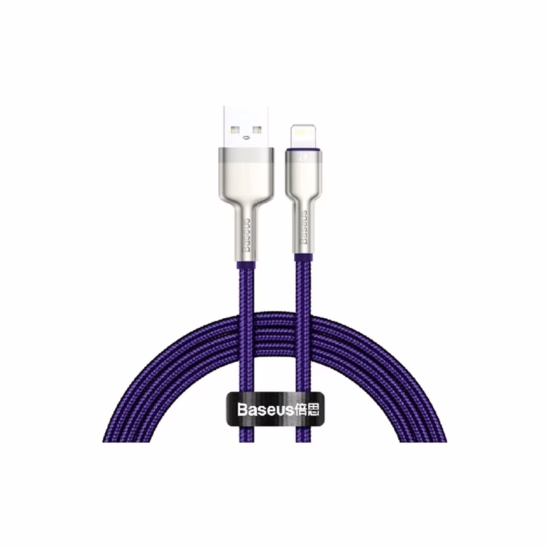 Дата кабель USB 2.0 AM to Lightning 2.0m 2.4A metal purple Baseus (CALJK-B05)