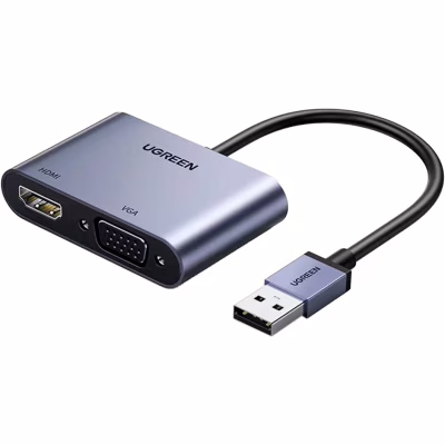 Переходник USB 3.0 to HDMI + VGA CM449 gray Ugreen (20518)