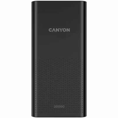 Батарея универсальная Canyon 20000mAh, Input 5V/2A, Output 5V/2.1A(Max), Black (CNE-CPB2001B)