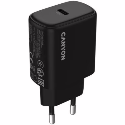 Зарядное устройство Canyon OnCharge 250 25W 1xPD EU Black (CNE-CHA250-11)