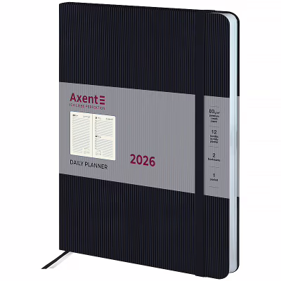 Еженедельник Axent датированный 2026 Grand Lines, 195х255, черный (8831-26-01-A)