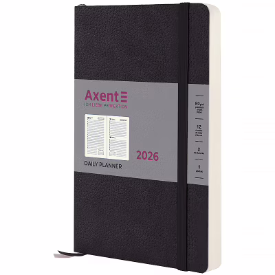Еженедельник Axent датированный 2026 Partner Soft Skin, 145х210, черный (8810-26-01-A)
