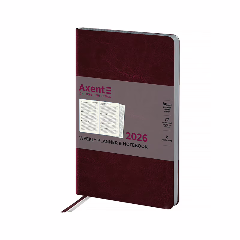 Тижневик Axent датований 2026 Partner City Soft 125х195, коричневий (8521-26-05-A)