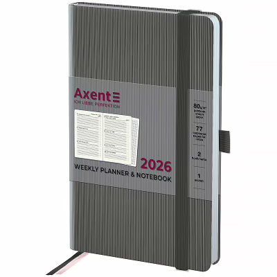 Тижневик Axent датований 2026 Partner Lines 125х195, сірий (8515-26-03-A)