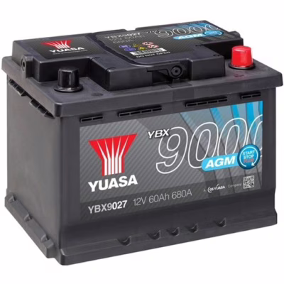 Акумулятор автомобільний Yuasa 12V 60Ah AGM Start Stop Plus Battery (YBX9027)