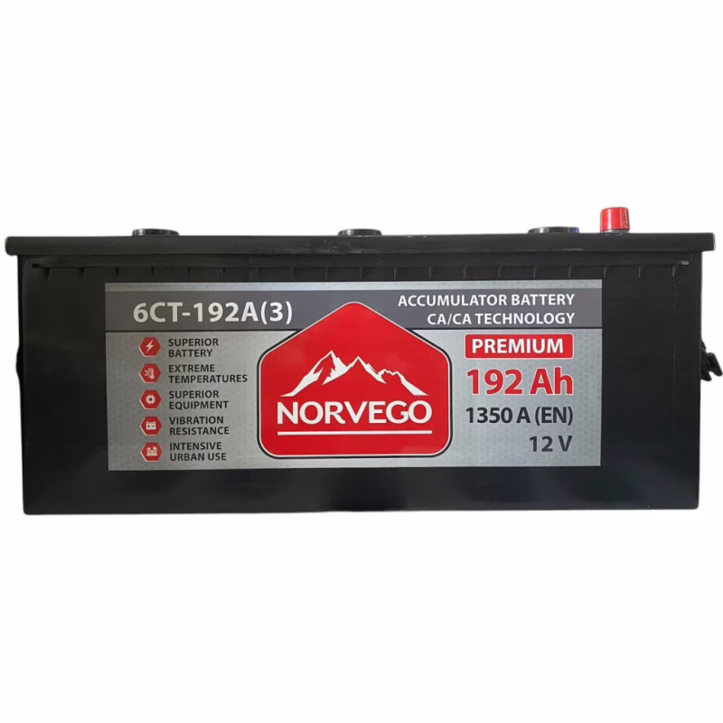 Акумулятор автомобільний NORVEGO ВЕСТА Premium 192A +лів (3) (1350 пуск)