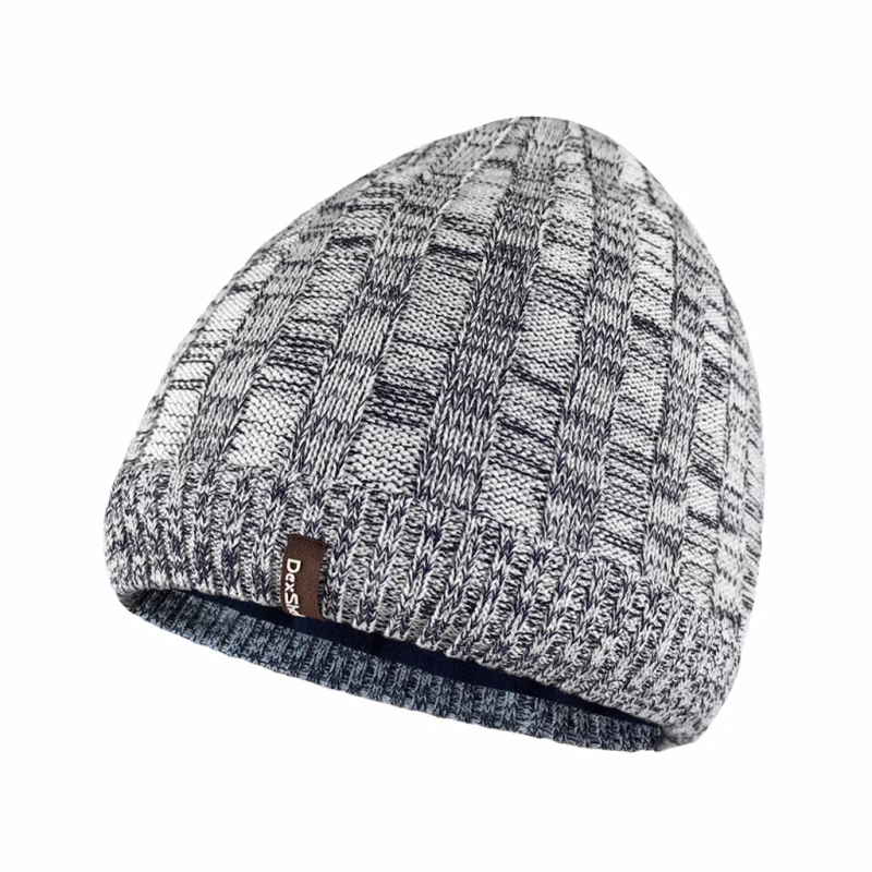 Водонепроницаемая шапка Dexshell Heathered Rib Knit Beanie Onesize 56-58 см біло-сіра (DH32405MBL)