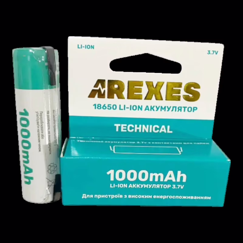 Аккумулятор Arexes 18650 Li-ion 1000mAh 3.7V с контактами под пайку