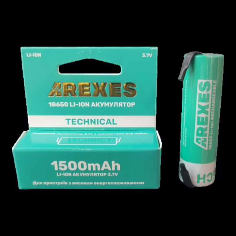 Аккумулятор Arexes 18650 Li-ion 1500mAh 3.7V с контактами под пайку