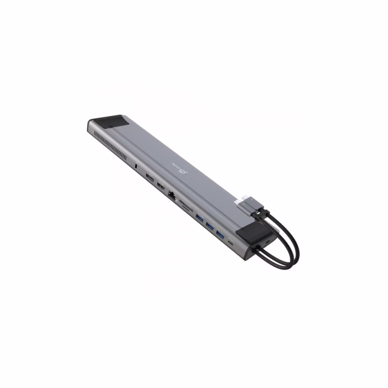 Порт-реплікатор J5create Dock-Station USB-C 10Gbps, 12-in-1 (слот M2 NVMe/хаб/HDMI/DP/PD/картрид/LAN) (JCD552-N)