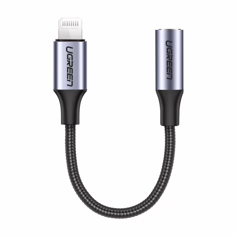 Переходник Lightning to 3.5mm 10cm Headphone Jack Adapter Model US211 gray Ugreen (30756)