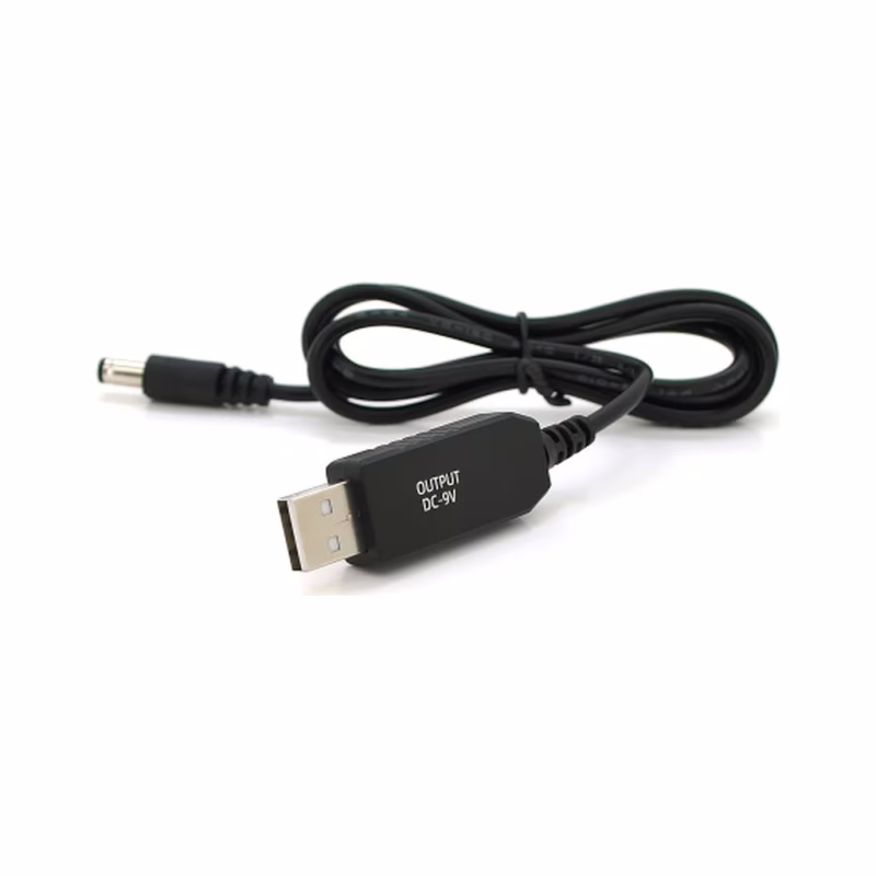 Кабель живлення USB to DC 5.5x2.5mm/(5.5x2.1mm) 9V 1.0m OEM Voltronic (KPFR/5-9)