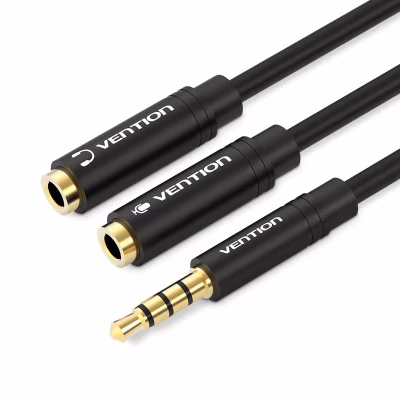 Кабель мультимедийный 3.5mm M to 2x3.5mm F (4pin) Vention (BBVBY)