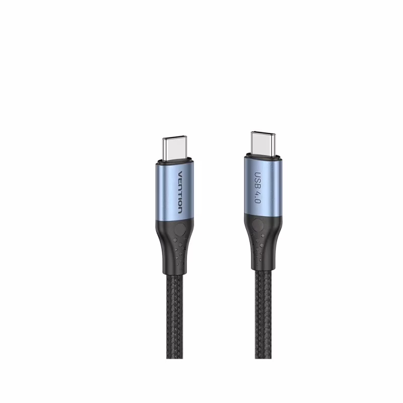 Дата кабель USB-C to USB-C 1.0m Thunderbolt 4 240W (50V/5A) 8K60Hz Gray Aluminum Alloy Vention (TAVHF)
