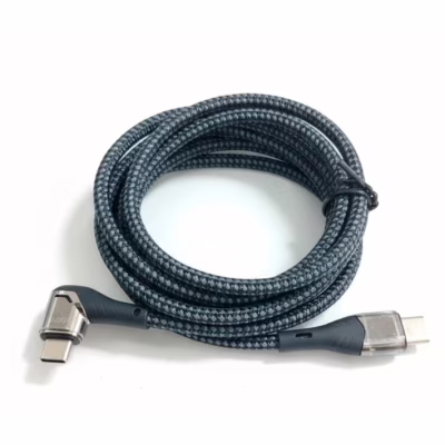 Дата кабель USB-C to USB-C 1.5m 5A 100W Quick Charge magnetic black BeCover (714555)