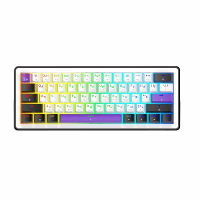 Клавіатура Hator Hellyberry HK60 Mechanical Linear RGB USB UA White/Violet (HK60)