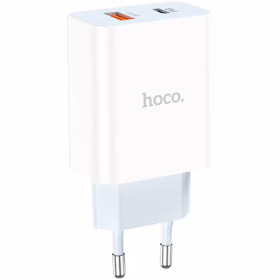 Зарядное устройство HOCO C97A 1xUSB-C PD20W + 1xUSB QC3.0 White (6931474766076)