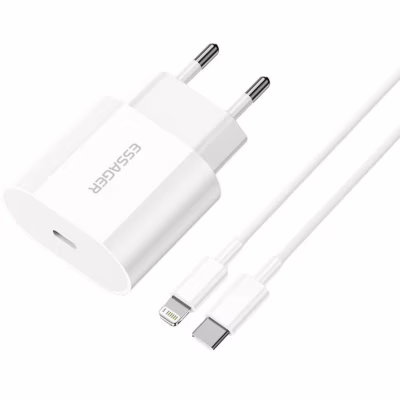 Зарядное устройство Essager USB-C PD20W + cable USB-C to Lightning white (EFJB02-XBL02-T)