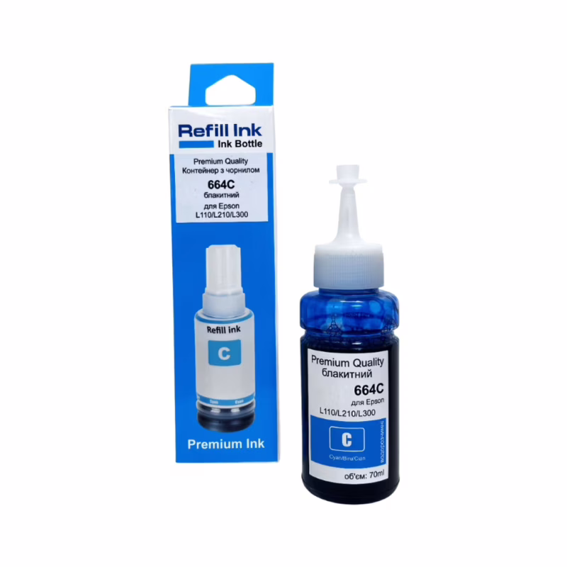 Чорнило Premium Quality Epson 664C 70мл Cyan (70264879)