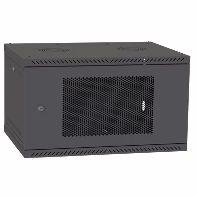Шкаф настенный Ipcom 4U, 600*350, перфорация, RAL9005 (СН-4U-060х035-ДП-9005)