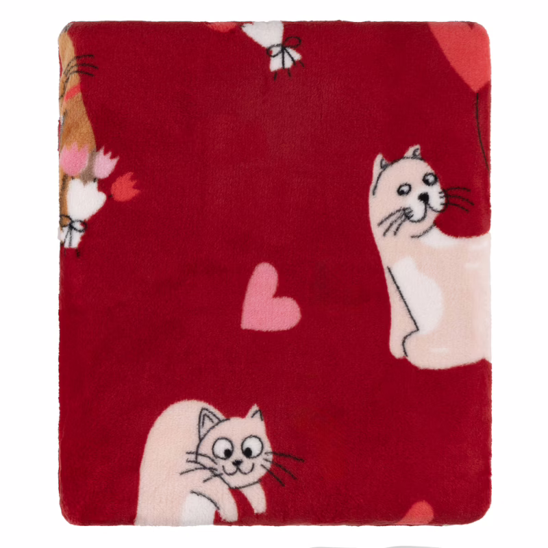 Плед Ardesto Flannel 160х200см, 100% поліестер, котики з сердечками (ART0124PB)