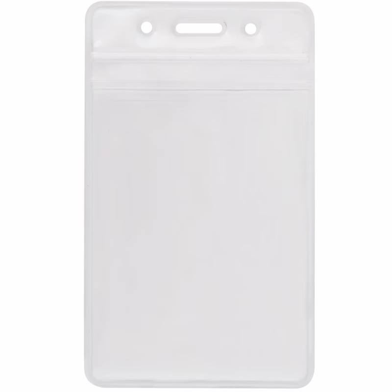 Бейдж Optima вертикальний замок zip lock, PVC 62х91 мм (O45610)