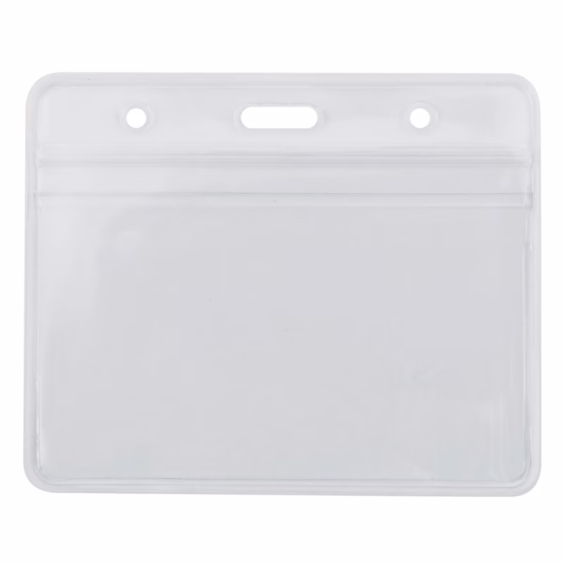 Бейдж Optima горизонтальний замок zip lock PVC, 108х70 мм (O45611)