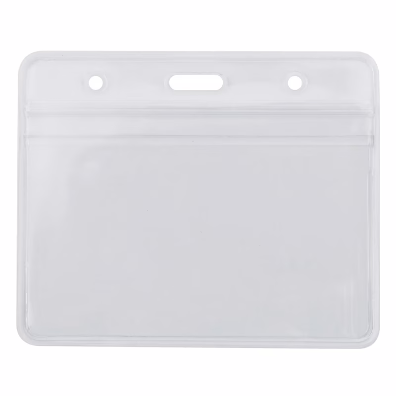 Бейдж Optima горизонтальный замок zip lock PVC, 108х70 мм (O45611)