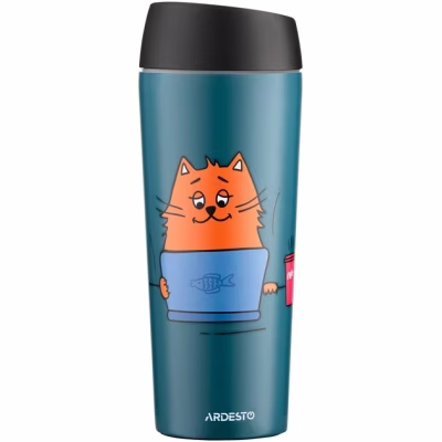 Термокружка Ardesto Coffee Тime Red Cat 450 мл Синя (AR2645CG)