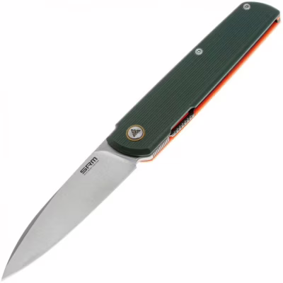 Нож SRM Qrick, Sandvik14C28N, G10, помаранчево-зелений (408L-GX)