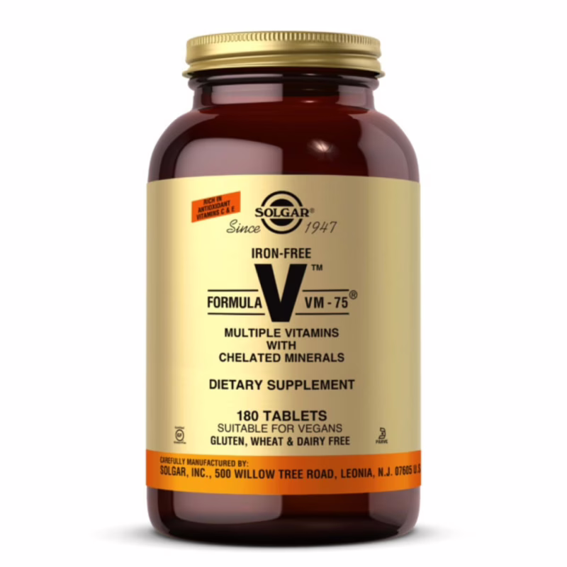 Мультивітамін Solgar Мультивітаміни без заліза, формула VM-75, Iron-Free Formula (SOL-01153)