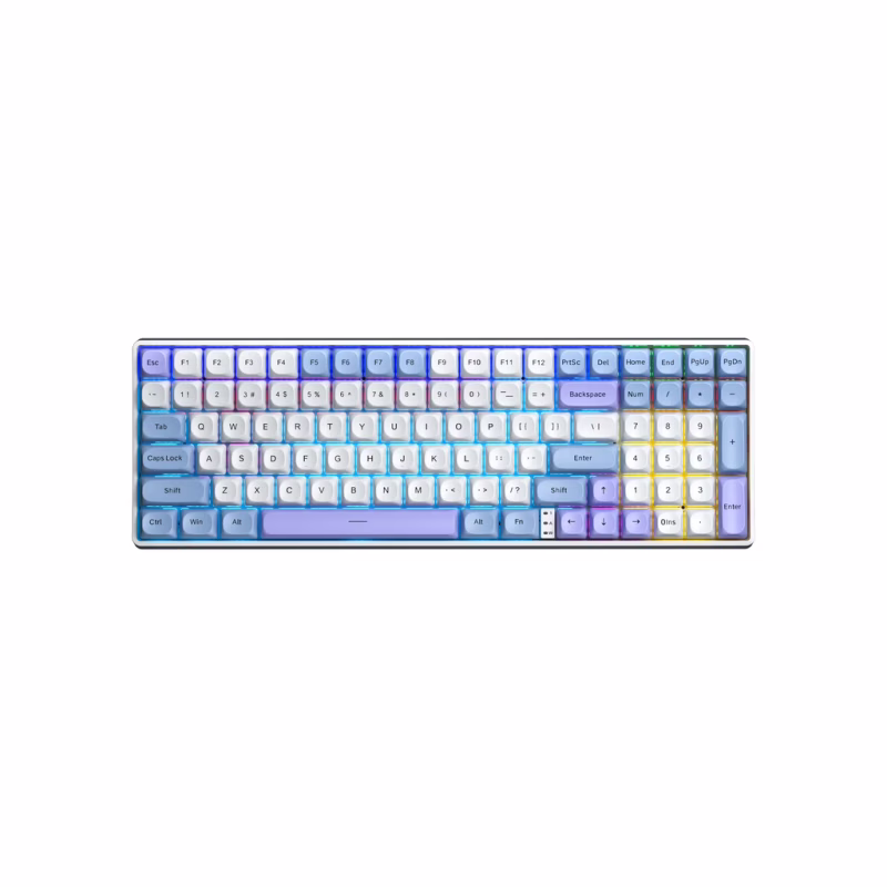 Клавиатура Aula S100pro RGB KRGD Red Switch Wireless/Bluetooth/Type-C UA White/Blue (6948391205762)