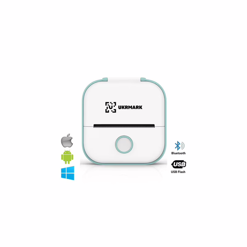 Принтер чеков UKRMARK P02GN Bluetooth, бело-зеленый (900912)
