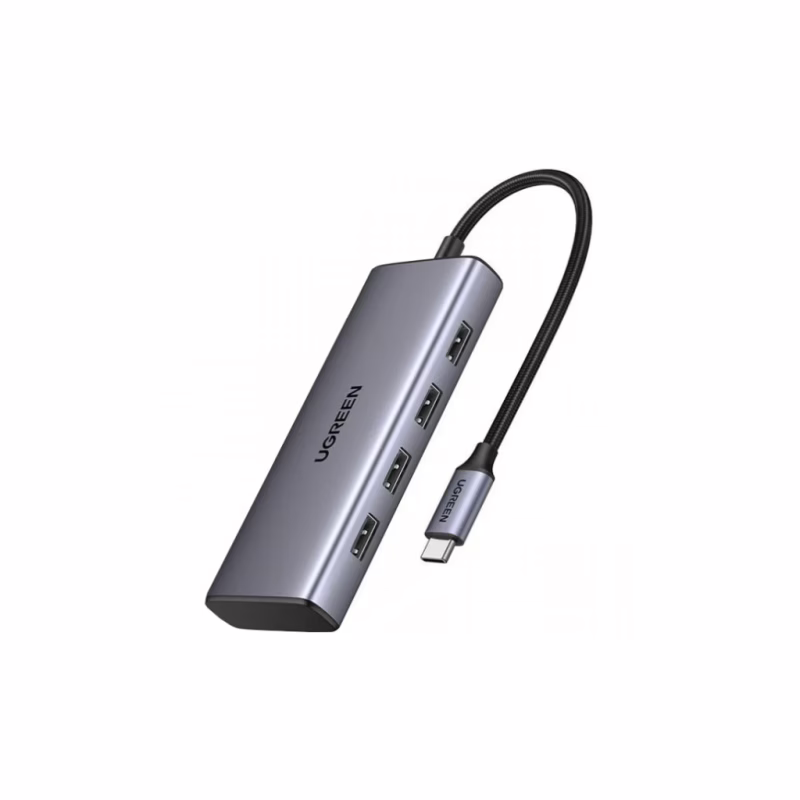 Порт-репликатор Ugreen Dock CM498 USB 3.0 Type-C -> 1хUSB-A 3.0/3хUSB-A 2.0/2xHDMI 4K 30Гц PD (35897)