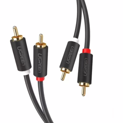 Кабель мультимедійний 2xRCA M to 2xRCA M 1.0m AV104 black Ugreen (30747)