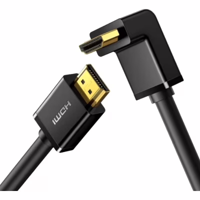 Кабель мультимедийный HDMI M to HDMI M 1.0m 90° corner HD103 black Ugreen (10172)