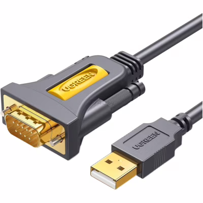 Кабель для передачи данных USB to COM M 1.5m DB9 RS-232 CR104 black Ugreen (20211)