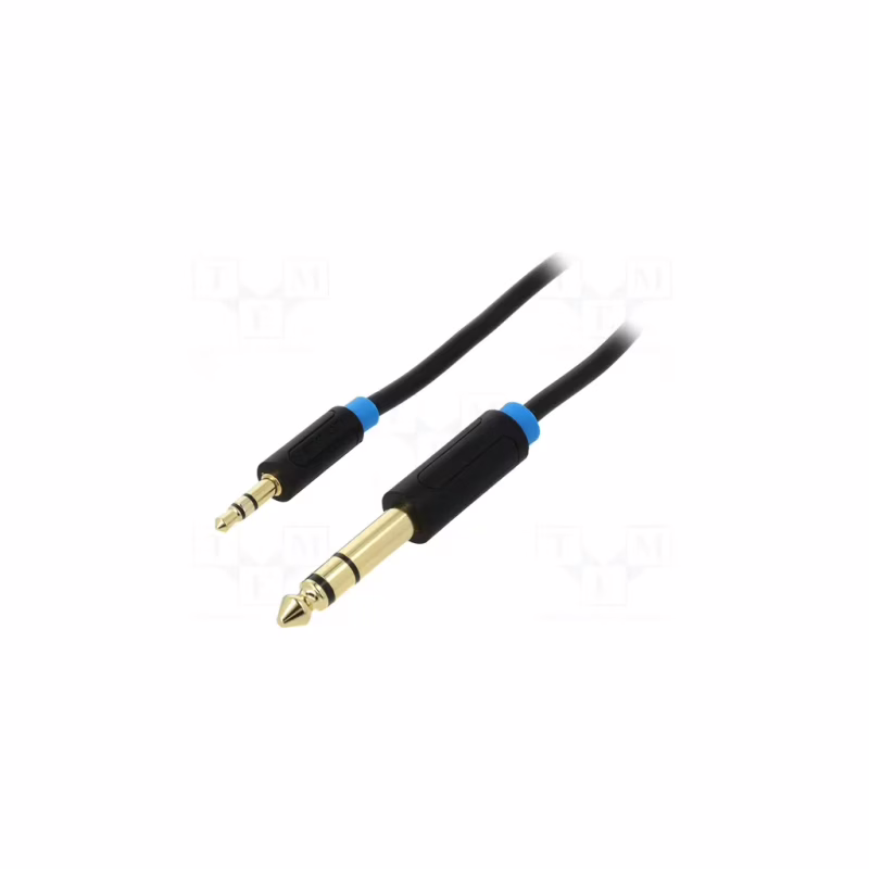 Кабель мультимедійний 3.5mm M to 6.35mm M 0.5m black Vention (BABBD)