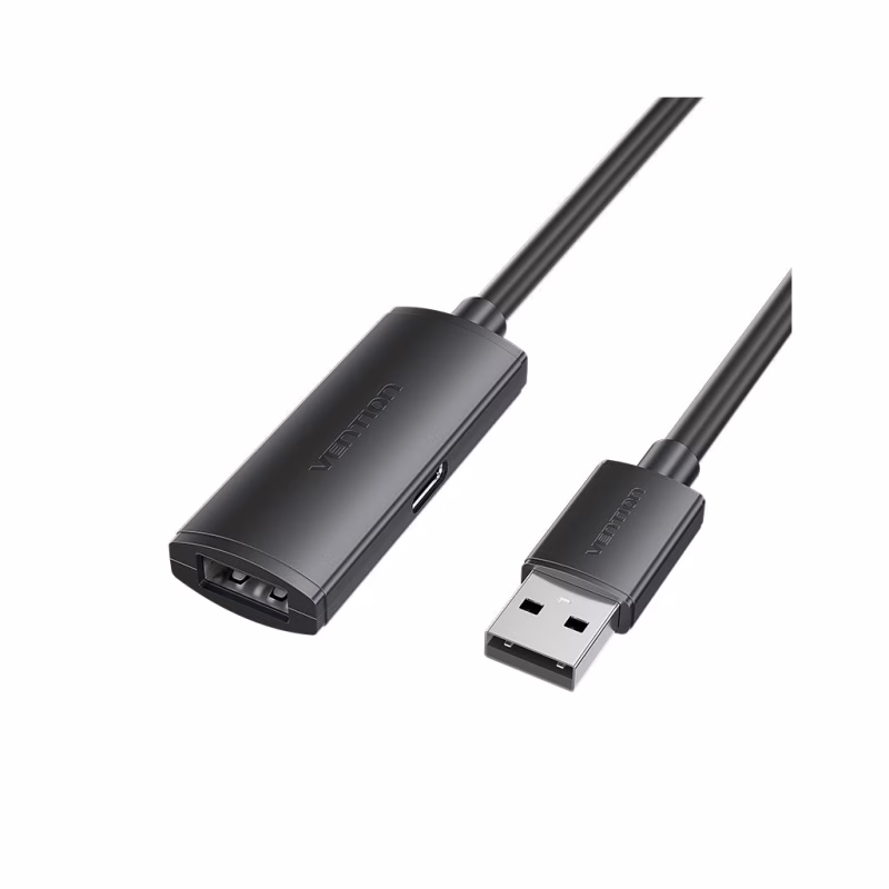 Дата кабель USB 2.0 AM/AF 5.0m Active black Vention (CBKBJ)