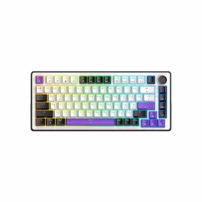Клавіатура Hator Hellyberry HK75 Mechanical Linear RGB USB UA White/Violet (HK75)