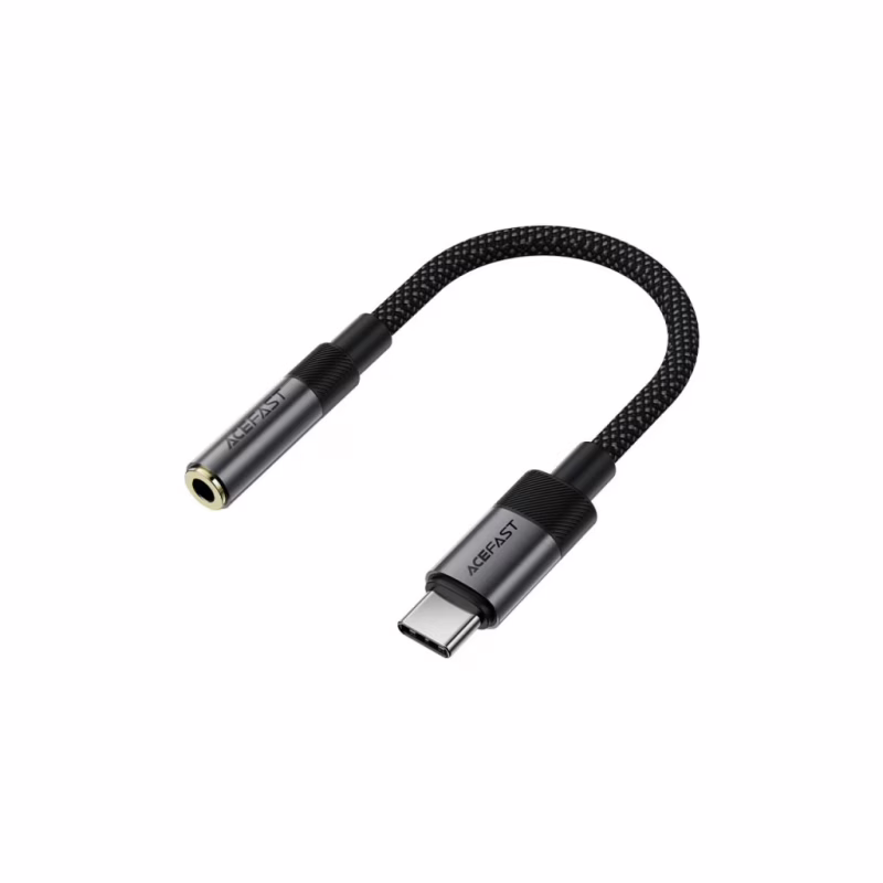 Переходник USB-C to 3.5mm F 0.15m DAC audio black Acefast (6974316285281)