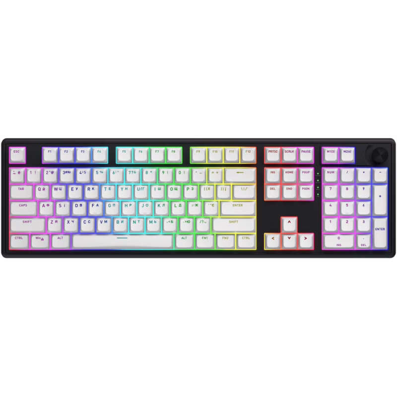 Клавиатура Hator Skyfall 100 Aurum Lemon RGB Wireless/Bluetooth/USB UA Black/White (HTK3100UA)