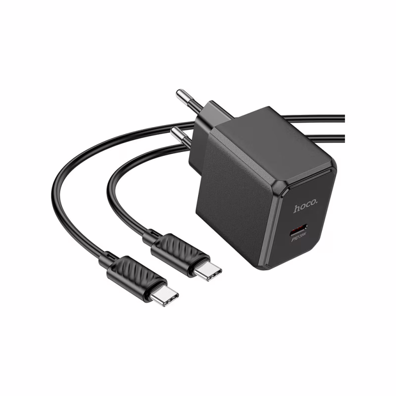 Зарядное устройство HOCO CS13A Ocean USB-C PD20W + cable USB-C to USB-C Black (6942007603843)