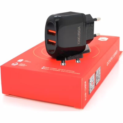 Зарядний пристрій KAKUSIGA 2xUSB 12W black (KSC-674-QISHENG-B)