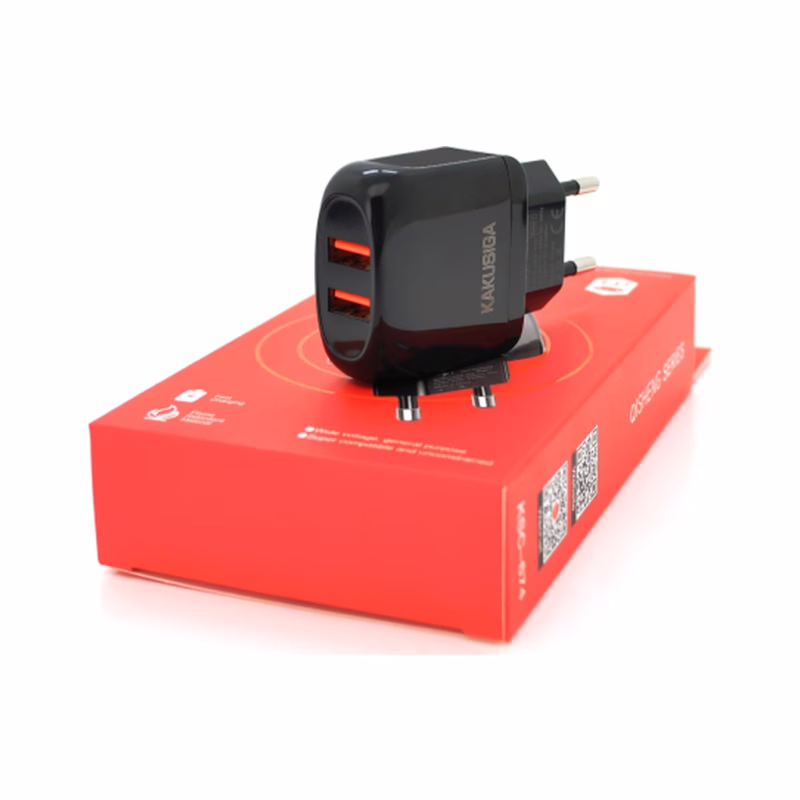 Зарядное устройство KAKUSIGA 2xUSB 12W black (KSC-674-QISHENG-B)